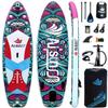AISUNSS SUP Board 10.6Ft All Around Board Premium iSUP, Yoga Board with SUP Accessories Include Non-Slip mat, Waterproof Phone Bag, Double Action Pump, Adjustable Aluminum Paddle (Butterfly SUP)