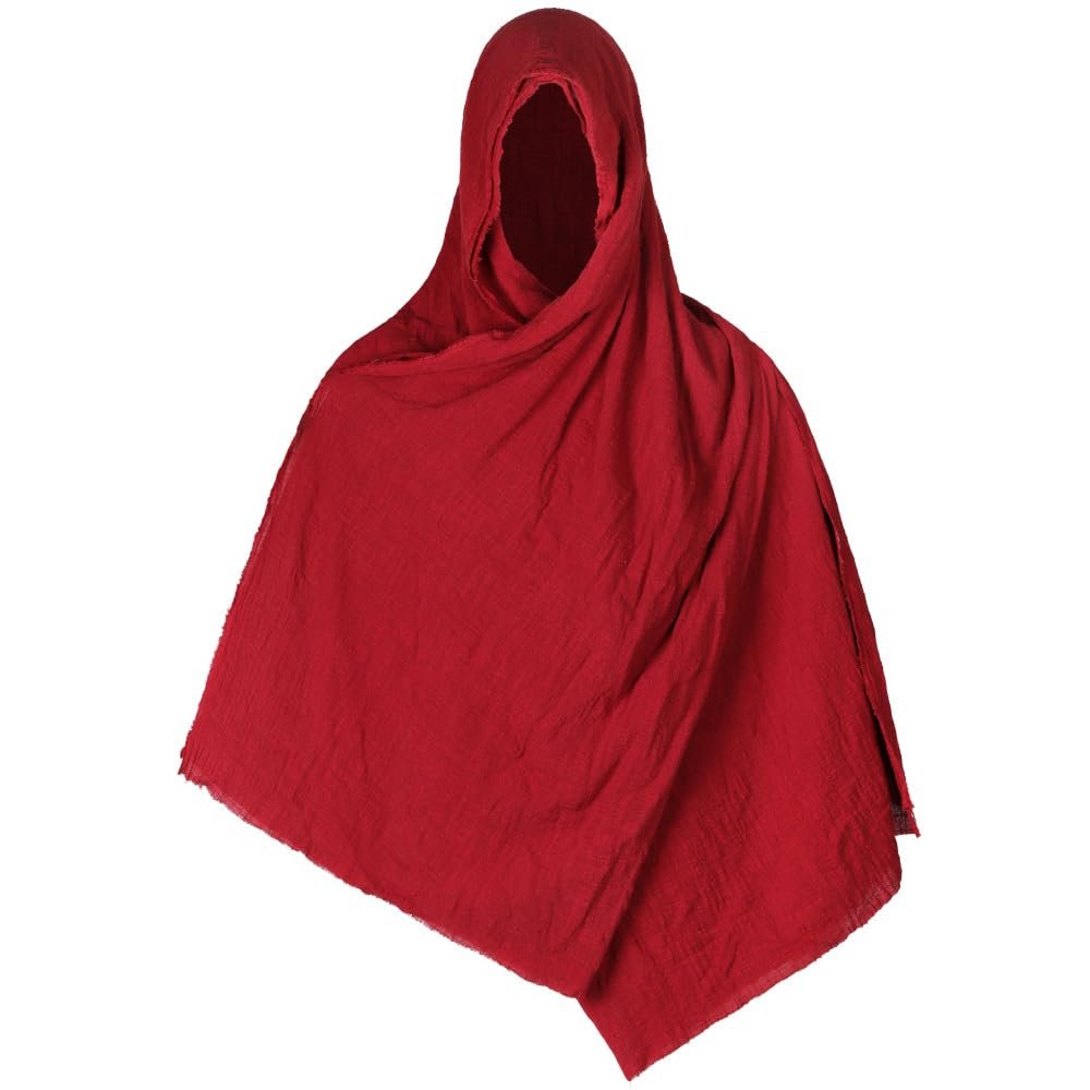 YYKSYDPT Medieval Shawl Plus Long Scarf For Men Cowl Hood Scarf Renaissance Retro Style Cowl Half Shoulder Cosplay Halloween Cape Costumes(Red)