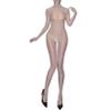 Agoky Women's Crotchless Bodystocking Bodysuits Smooth Nylon Sheer Zipper Jumpsuits Shapewear Nude Medium view 1