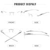 ADE WU Vintage Rimless Sunglasses Retro Frameless Rectang Sun Glasses Silver Clear Lens Eyewear Unisex view 4