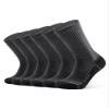 CLOSEMATE Mens Moisture-Wicking Athletic Cushioned Crew Socks 6 Pairs Cotton Comfy for Running Training Sports(6 Grey Black, Size M) view 1