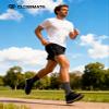 CLOSEMATE Mens Moisture-Wicking Athletic Cushioned Crew Socks 6 Pairs Cotton Comfy for Running Training Sports(6 Grey Black, Size M) view 2