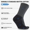 CLOSEMATE Mens Moisture-Wicking Athletic Cushioned Crew Socks 6 Pairs Cotton Comfy for Running Training Sports(6 Grey Black, Size M) view 3