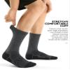 CLOSEMATE Mens Moisture-Wicking Athletic Cushioned Crew Socks 6 Pairs Cotton Comfy for Running Training Sports(6 Grey Black, Size M) view 4