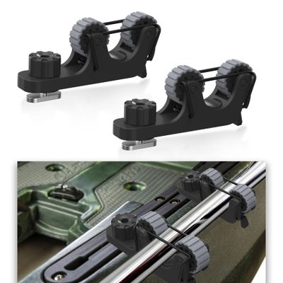 1006 2 PCS Adjustable Kayak Paddle Holder Track Mount Fits Various Shaft Diameters Universal Rail Mount for Paddle, Fishing Rod, Net  Kayak Accessories for Fishing & Touring