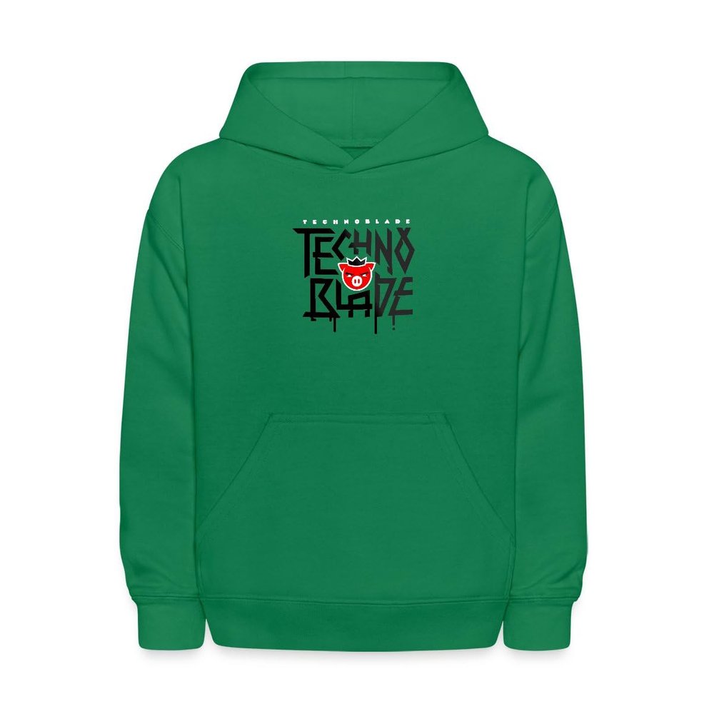 Spreadshirt Technoblade Logo Kids' Hoodie, M, kelly green