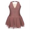 iiniim Womens Shiny Rhinestone Sheer Mesh Figure Ice Skating Dress Keyhole Back Lyrical Dance Costume A03 Large view 3