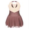 iiniim Womens Shiny Rhinestone Sheer Mesh Figure Ice Skating Dress Keyhole Back Lyrical Dance Costume A03 Large view 4