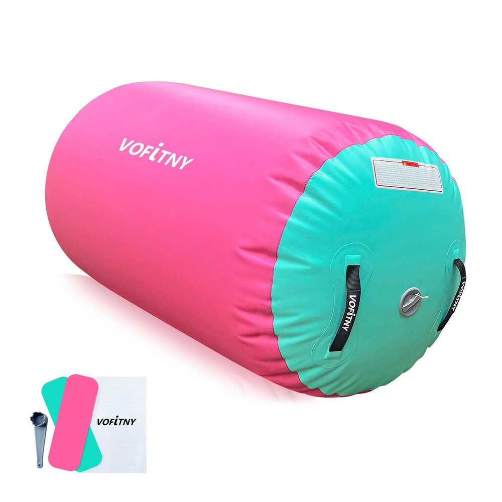 VOFiTNY Gymnastics Air Barrel Octagon Mat Tumbler Back Handspring Trainer for Home/Gym/Tumbling Without Pump