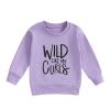 MERSARIPHY Toddler Baby Girl Sweatshirt WILD LIKE MY CURLS Pullover Sweatshirt Sweater Long Sleeve Tops Girl Fall Winter Clothes (Purple, 1-2T) view 1
