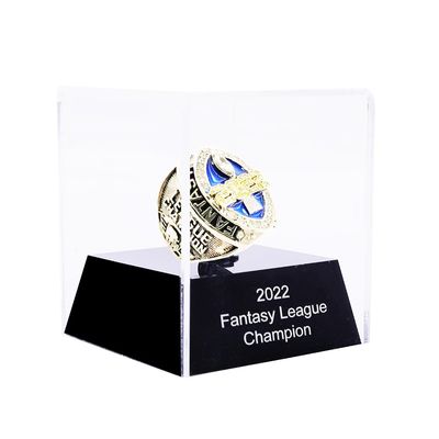 guancrown 2022 Fantasy Football Championship Ring Trophy - Gold And Silver Plated | FFL Champion Ring (size 13, included case)