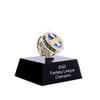 guancrown 2022 Fantasy Football Championship Ring Trophy - Gold And Silver Plated | FFL Champion Ring (size 13, included case) view 2