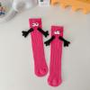 ARTSIM Magnetic Hand Holding Socks for Couple Friends Kids 3D Doll Mid-Tube Cute Hand in Hand Socks with Eyes Novelty Xmas Socks Rose Red (Color : Rose Red, Size : One Size) view 4