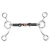 Estink Horse Chew, Stainless Steel Horses Snaffle Bits Oval Link Gag Bit with Black Steel Mouth Full Cheek Gag Equestrian Loose Ring for Horse Snaffle Racing Accessory, Silver view 1