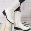 Cowboy Boots For Women Mid Calf Green Cowboy Boots for Women Wide Calf Knee High Cowgirl Boots with Side Zipper Embroidery Mid Heel Retro Fashion Tall Boot Pull On for Ladies view 2