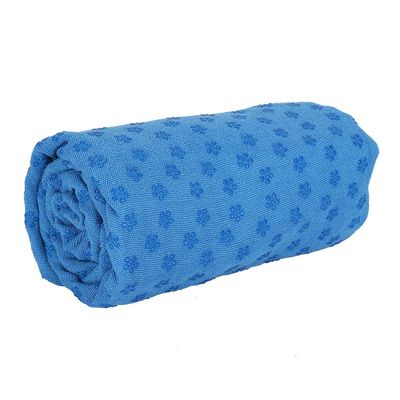 183 x 63cm Yoga Mat Towel with Corner Pockets, Anti Slip Yoga Mat Cover Towels, Soft Yoga Towel Fitness Exercise Blanket with Bag(Blue)