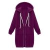 Vifucz Women Fall Fashion Cloth Solid Color Sweater Jackets Cotton Blend Trend Coat Windbreaker for Women with Hood 5A Purple XXXXL view 1
