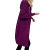 Vifucz Women Fall Fashion Cloth Solid Color Sweater Jackets Cotton Blend Trend Coat Windbreaker for Women with Hood 5A Purple XXXXL view 2