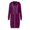 Vifucz Women Fall Fashion Cloth Solid Color Sweater Jackets Cotton Blend Trend Coat Windbreaker for Women with Hood 5A Purple XXXXL view 4