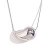 ZEBRAGO Stylish Simple 18K Gold Plated Stainless Steel Necklace Hollow Teardrop Comma Snake Chain Necklaces for Women view 1
