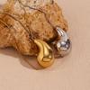 ZEBRAGO Stylish Simple 18K Gold Plated Stainless Steel Necklace Hollow Teardrop Comma Snake Chain Necklaces for Women view 4