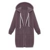 Vifucz Women Fall Fashion Cloth Solid Color Sweater Jackets Cotton Blend Trend Coat Windbreaker for Women with Hood 5A Dark Gray XL view 1