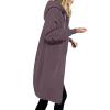 Vifucz Women Fall Fashion Cloth Solid Color Sweater Jackets Cotton Blend Trend Coat Windbreaker for Women with Hood 5A Dark Gray XL view 2