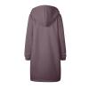 Vifucz Women Fall Fashion Cloth Solid Color Sweater Jackets Cotton Blend Trend Coat Windbreaker for Women with Hood 5A Dark Gray XL view 3