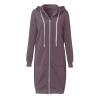 Vifucz Women Fall Fashion Cloth Solid Color Sweater Jackets Cotton Blend Trend Coat Windbreaker for Women with Hood 5A Dark Gray XL view 4