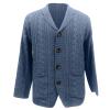 xoxingysm Men's 100% Cotton Quarter-Zip Sweater Button Down Cable Knitted Sweater Men Woven Crewneck Knitted Pullover White(Navy,4X-Large) view 3