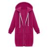 Vifucz women fall fashion cloth solid color Sweater Jackets Cotton Blend Trend Coat Windbreaker for women With Hood 5A Dark Hot Red L view 1