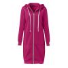 Vifucz women fall fashion cloth solid color Sweater Jackets Cotton Blend Trend Coat Windbreaker for women With Hood 5A Dark Hot Red L view 3
