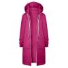 Vifucz women fall fashion cloth solid color Sweater Jackets Cotton Blend Trend Coat Windbreaker for women With Hood 5A Dark Hot Red L view 4