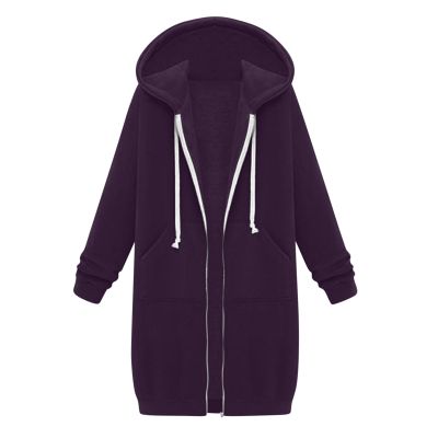 Vifucz women fall fashion cloth solid color Sweater Jackets Cotton Blend Trend Coat Windbreaker for women With Hood 5A Dark Purple XXXL