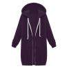 Vifucz women fall fashion cloth solid color Sweater Jackets Cotton Blend Trend Coat Windbreaker for women With Hood 5A Dark Purple XXXL view 1