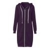 Vifucz women fall fashion cloth solid color Sweater Jackets Cotton Blend Trend Coat Windbreaker for women With Hood 5A Dark Purple XXXL view 4