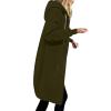 Vifucz Women Fall Fashion Cloth Solid Color Sweater Jackets Cotton Blend Trend Coat Windbreaker for Women with Hood 5A Army Green XXXXL view 2