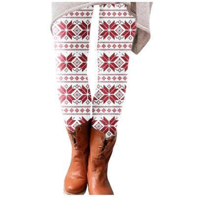 ZYXTIM Christmas Fleece Leggings Plus Size High Waist Tummy Control Santa Claus Print Holiday Legging Tights Capri & Full Length Women's Leggings for Cold Winter White