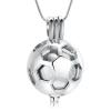 Hearbeingt Football Cremation Jewelry for Ashes Hollow Soccer Urn Necklace for Women for Men Memorial Urn Locket Ashes Pendant(Silver) view 1