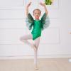 AFAVOM Shiny Metallic Ballet Leotards for Girls Toddler Ruffle Tulle Dance Leotard Sparkle Gymnastics Leotards Performance Ballerina Dancewear for Kids Halloween Dance Dress Costume Green 7-8 Years view 2