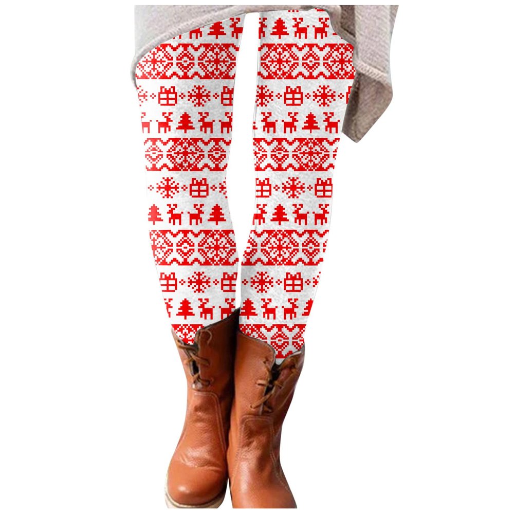 ZYXTIM Christmas Lights Leggings Tummy Control Butt Lifting Stretch High Waist Warm Winter Sweatpants Party Yoga Halloween Stirrup Trousers for Holiday Outfits