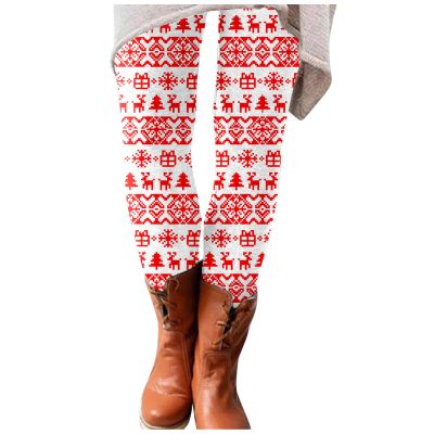 ZYXTIM Christmas Leggings for Women Plus Size Plus Size Butt Lifting High Elastic Waisted Color Block Casual Comfortable Women's Holiday Trousers for Vacation Dating