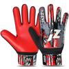 Jazzy Sports Soccer Goalie Gloves for Kids Boys Children Youth,Funky Football Goalkeeper Gloves Anti Slip 4mm Latex Palm Along with Durable Grip & Double Wrist Protection (Red, Size 2) view 1