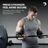 DMoose Fitness Elbow Wraps for Weightlifting (Pair) - 40'' Adjustable Elbow Strap for Gym Workout, Bench Press & Powerlifting - Compression Wraps for Tendonitis & Joint Support (Grey Stripes) view 3