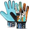 Jazzy Sports Soccer Goalie Gloves for Kids Boys Children Youth,Funky Football Goalkeeper Gloves Anti Slip 4mm Latex Palm Along with Durable Grip & Double Wrist Protection (Cyan Blue, Size 8) view 1