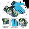 Jazzy Sports Soccer Goalie Gloves for Kids Boys Children Youth,Funky Football Goalkeeper Gloves Anti Slip 4mm Latex Palm Along with Durable Grip & Double Wrist Protection (Cyan Blue, Size 8) view 2