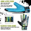 Jazzy Sports Soccer Goalie Gloves for Kids Boys Children Youth,Funky Football Goalkeeper Gloves Anti Slip 4mm Latex Palm Along with Durable Grip & Double Wrist Protection (Cyan Blue, Size 8) view 3