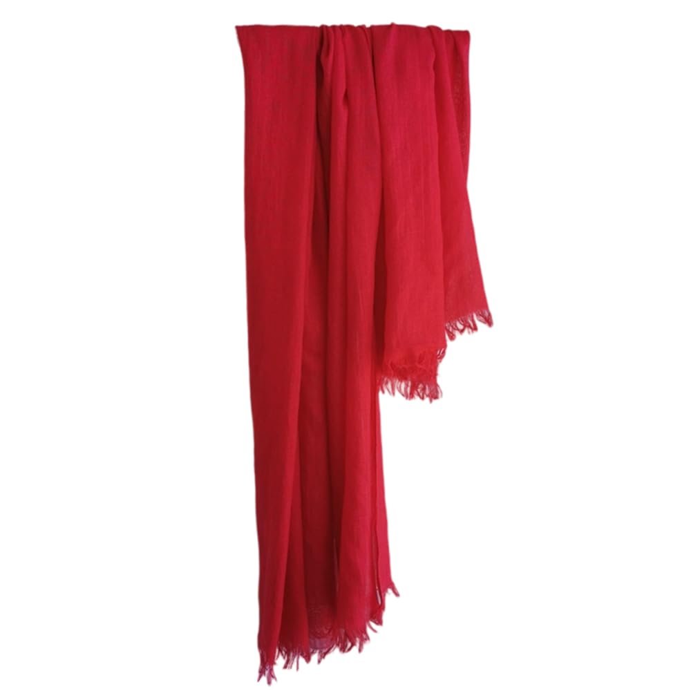 Harewom Lightweight Gauze Linen Feeling Shawl Wraps for Women Beach Summer Scarf for Evening Wedding Dresses Wine Red