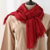 Harewom Lightweight Gauze Linen Feeling Shawl Wraps for Women Beach Summer Scarf for Evening Wedding Dresses Wine Red view 2