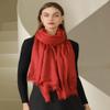 Harewom Lightweight Gauze Linen Feeling Shawl Wraps for Women Beach Summer Scarf for Evening Wedding Dresses Wine Red view 3